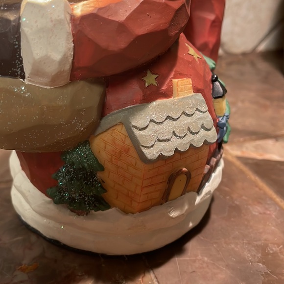 Vintage Ceramic Christmas Santa Holding A Candle Electric Lights Up Candle - Picture 10 of 16